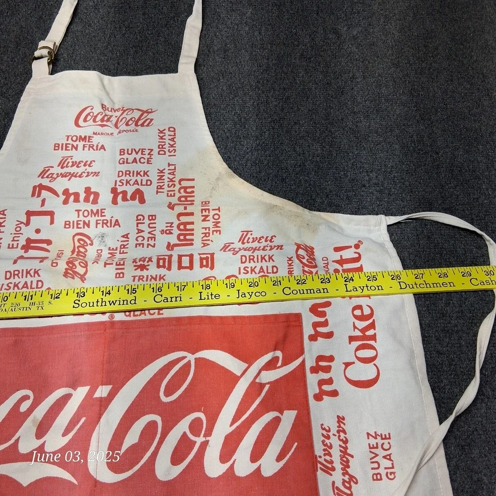 Vintage Coca Cola Coke Worldwide Apron With Pockets 1984 80s - Picture 6 of 8